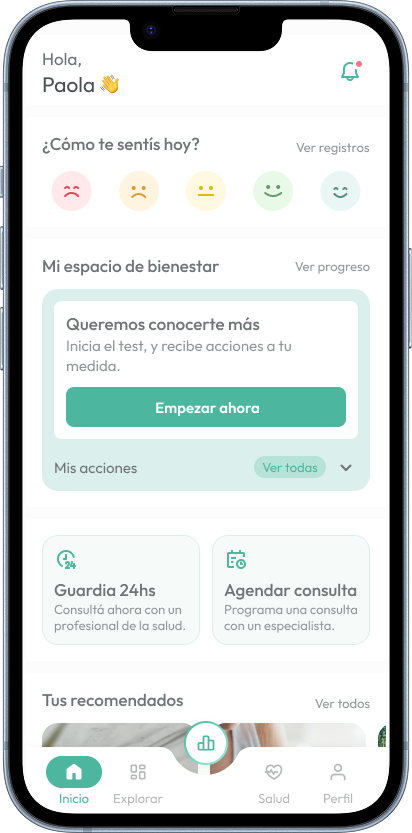 Home de la app Wehealthy